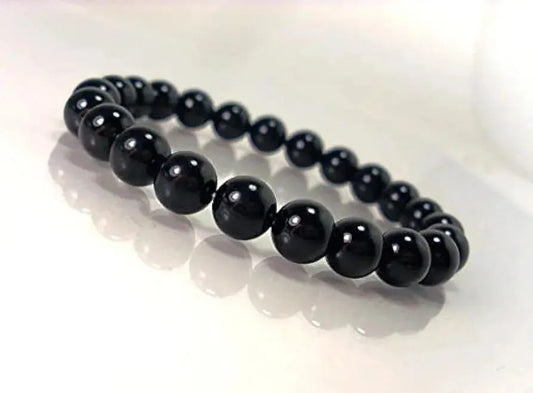 Minimalist Black Bead Bracelet – Adjustable, Unisex