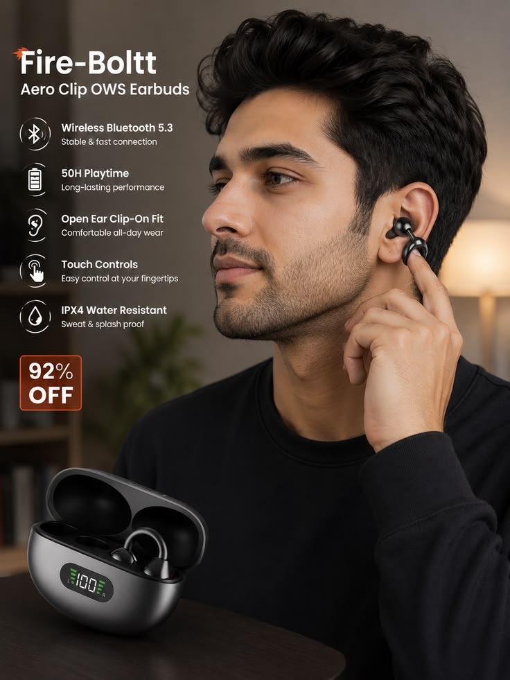 OWS Technology Aircuffs Earbuds – Open Ear Wireless Sports Earbuds