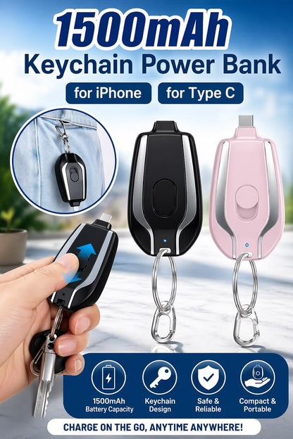 Keychain Power Bank – Compact USB Charging On the Go