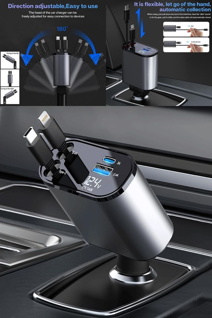 180° Adjustable Car Charger – 20W Fast Charging