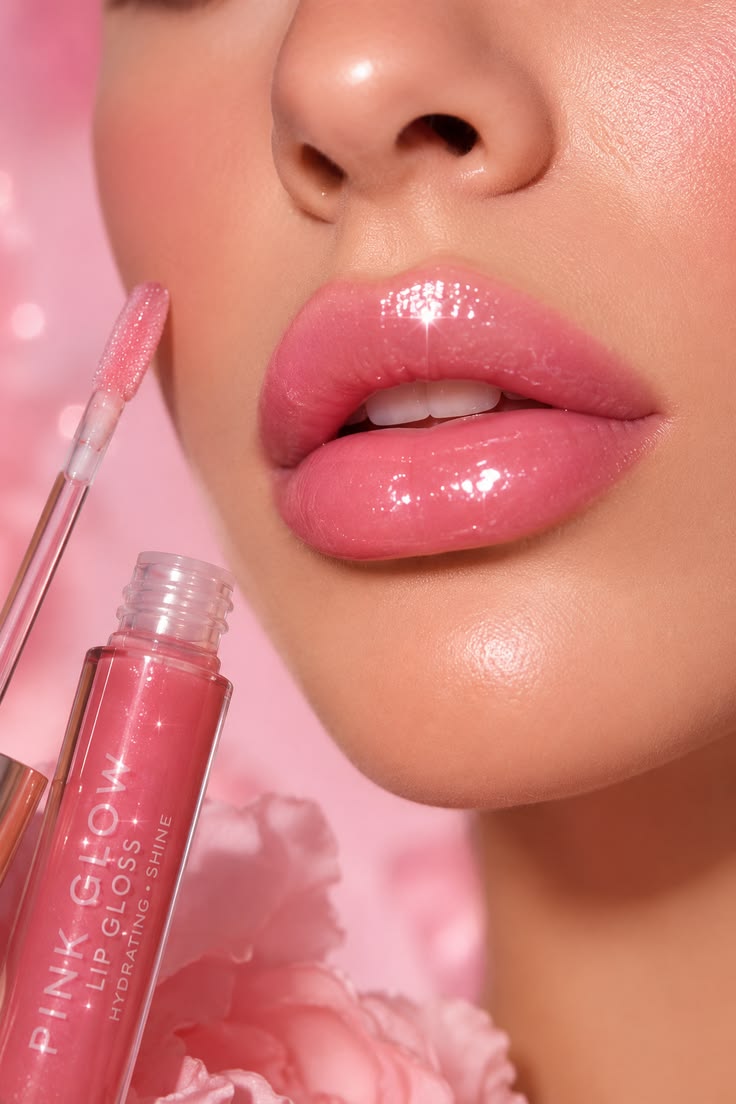 Glossy Pink Lip Oil – Hydrating Shine for Bold Lips