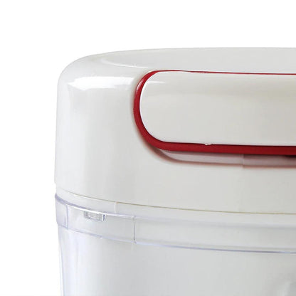 Manual Food Chopper Stainless Steel White Red Compact