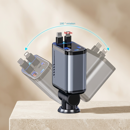 180-deg Adjustable Car Charger with 20W Fast Charging