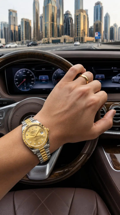 Luxury Two-Tone Champagne Dial Watch – Executive Elegance Edition