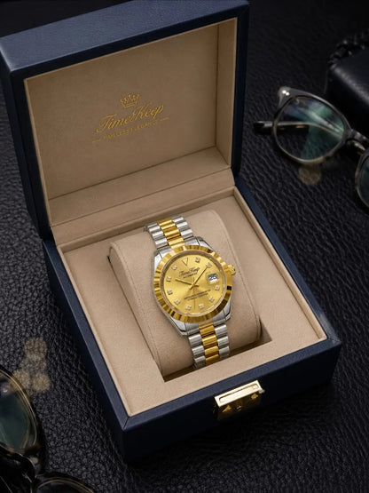 Luxury Two-Tone Champagne Dial Watch – Executive Elegance Edition
