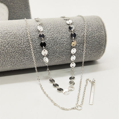 Women Double Layer Gold Necklace with Pendant